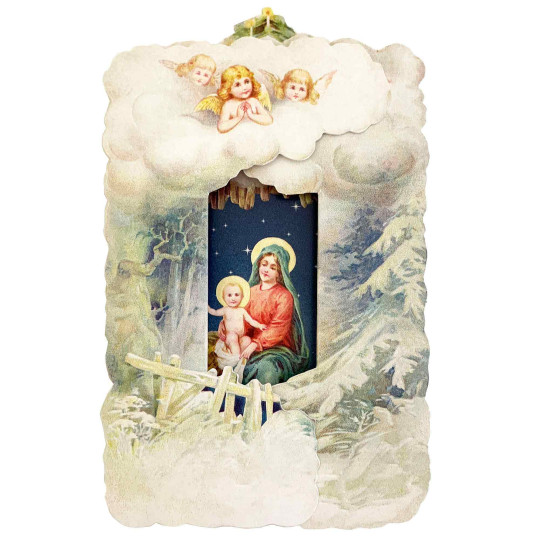 3D Standing Religious Nativity Scene Christmas Card